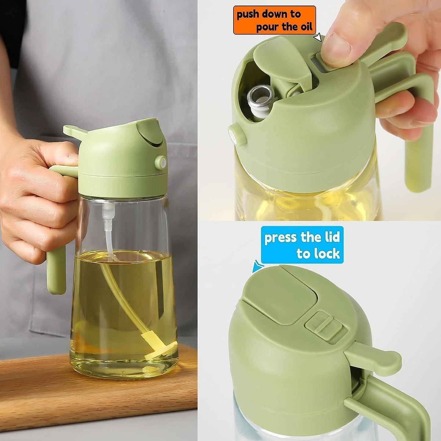 2-in-1 Oil Dispenser Spray and pour design