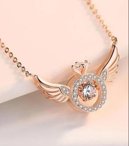 Rose Gold Angel Wings Pendant Chain