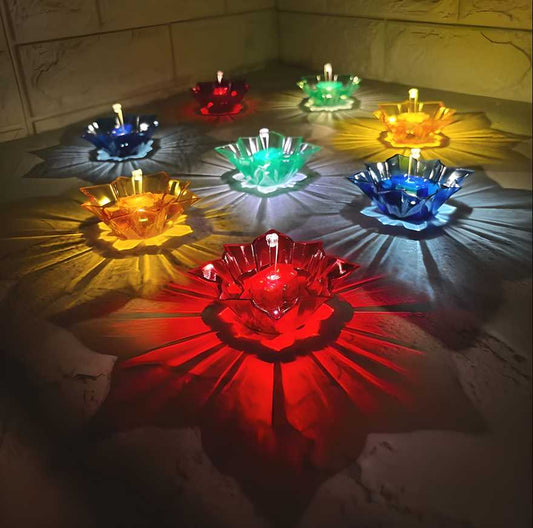 3D Water Sensor Reflection Led Diyas Candle with Water Sensing Technology (Pack Of 6/24)